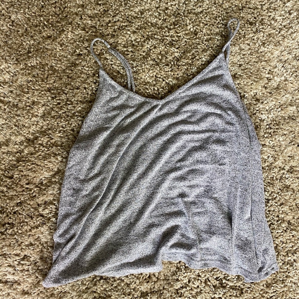 Marled grey v neck lounge top